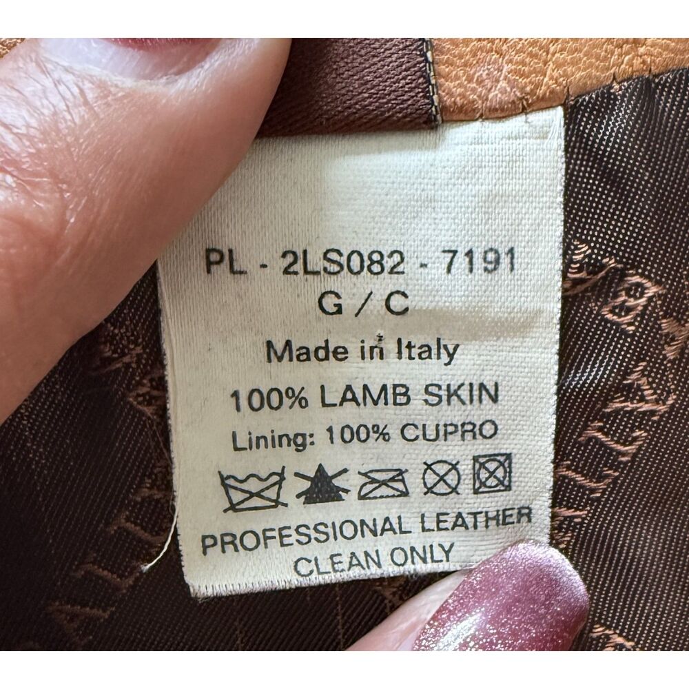 Bally Lambskin Leather Flap Pocket Mini Skirt Tan Lined Old Money Italy Sz 8 - Picture 6 of 9
